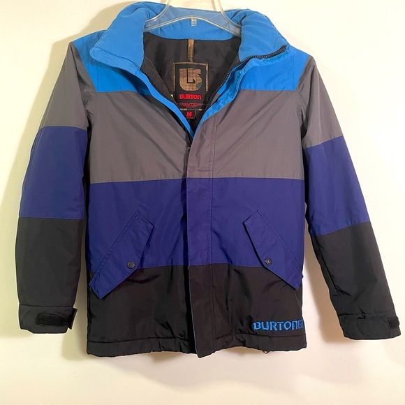 Burton Other - Burton Boys Snowboarding Dryride Winter Jacket, Size Medium, Blue/Gray/Black